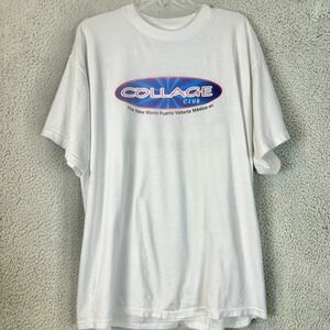 VTG Y2K College Club Men's XL T Shirt - The New World Puerto‎ Vallarta, MX Party